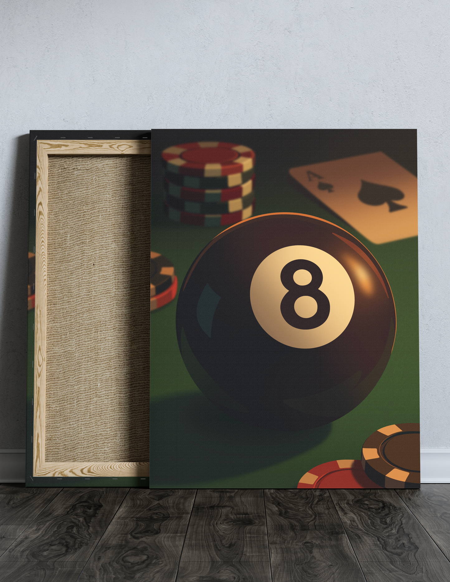 8 Ball Poker Table - Canvas