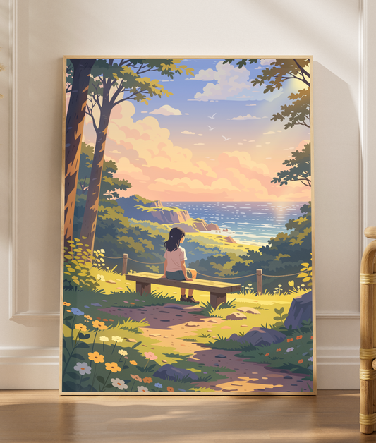 Girl on Bench