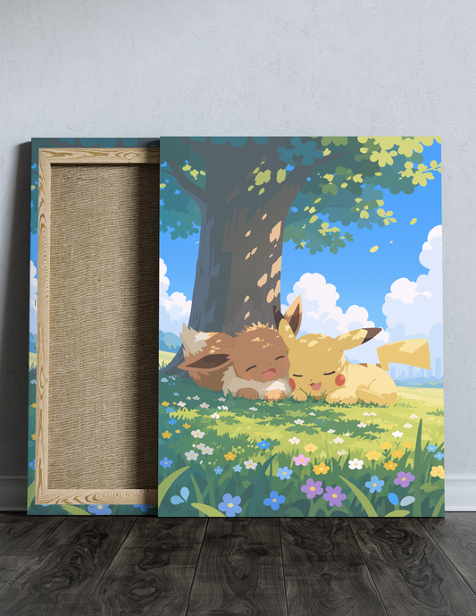 Pickachu & Eevee - Canvas